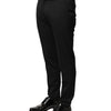 Dolce & Gabbana Black Wool Mid Waist Men Dress Trousers Pants
