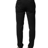 Dolce & Gabbana Black Wool Mid Waist Men Dress Trousers Pants