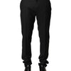 Dolce & Gabbana Black Wool Mid Waist Men Dress Trousers Pants
