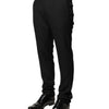 Dolce & Gabbana Black Wool Mid Waist Men Dress Trousers Pants