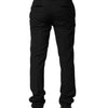 Dolce & Gabbana Black Wool Mid Waist Men Dress Trousers Pants