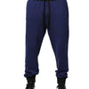 Dolce & Gabbana Blue Cotton Mid Waist Jogger Trousers Pants