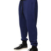 Dolce & Gabbana Blue Cotton Mid Waist Jogger Trousers Pants