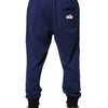 Dolce & Gabbana Blue Cotton Mid Waist Jogger Trousers Pants