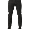 Maison Clochard Dark Gray Cotton Mid Waist Skinny Men Denim Jeans