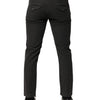 Maison Clochard Dark Gray Cotton Mid Waist Skinny Men Denim Jeans