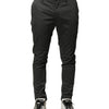 Dondup Dark Gray Cotton Mid Waist Skinny Men Chino Trouser Pants