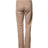 Sun68 Beige Cotton Mid Waist Straight Men Chino Trouser Pants