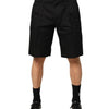 Dolce & Gabbana Black Cotton Stretch Mid Wasit Bermuda Shorts