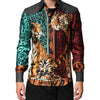 Dolce & Gabbana Multicolor Tiger Leopard Print Silk Men Shirt