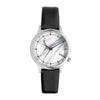 Komono Black Leather Dress Watch