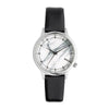 Komono Black Leather Dress Watch