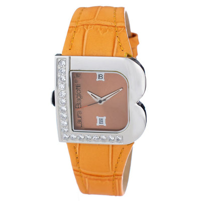 Laura Biagiotti Orange Leather Dress Watch