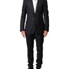 Dolce & Gabbana Black Wool Single Breasted Men 2 Piece Suit