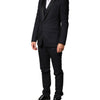 Dolce & Gabbana Black Wool Single Breasted 3 Piece Men Suit