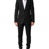 Dolce & Gabbana Black Brocade Single Breasted 2 Piece Suit