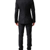 Dolce & Gabbana Black Wool Single Breasted 3 Piece Men Suit