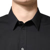 Dolce & Gabbana Black GOLD Cotton Men Dress Formal Shirt