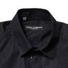 Dolce & Gabbana Black Cotton Long Sleeves Dress Formal Shirt