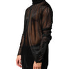 Dolce & Gabbana Black Sheer Long Sleeves Turtleneck Top