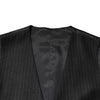 Dolce & Gabbana Black Stripes Wool Dress Men Waistcoat Vest