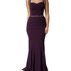Dolce & Gabbana Violet Embellished Sheath Mermaid Gown Dress