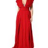 Dolce & Gabbana Red Viscose Plunging Neckline Long Maxi Dress