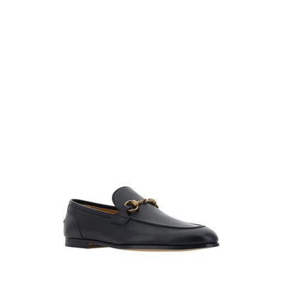 Gucci Black Calf Leather Bos Taurus Slip-On Loafers