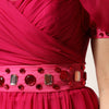 Dolce & Gabbana Pink Silk Embellished A-line Midi Dress
