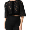 Dolce & Gabbana Black Floral Lace Cropped Coat  Jacket
