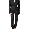 Exte Black Double Breasted Pants Blazer Jacket 2 Piece Suit