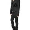 Exte Black Double Breasted Pants Blazer Jacket 2 Piece Suit
