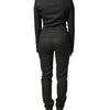 Exte Black Double Breasted Pants Blazer Jacket 2 Piece Suit
