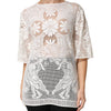 Dolce & Gabbana White Embroidery Lace Cotton Blouse Top