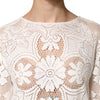 Dolce & Gabbana White Embroidery Lace Cotton Blouse Top