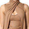 Dolce & Gabbana Brown Virgin Wool Sleeveless Scarf Tank Top