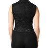 Dolce & Gabbana Black Lace V-neck Slit Hem Gathered Waist Vest Jacket