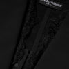 Dolce & Gabbana Black Lace V-neck Slit Hem Gathered Waist Vest Jacket