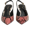 Dolce & Gabbana Multicolor Leather Heels Slingback Shoes