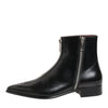 Dolce & Gabbana Black Leather Chelsea Short Ankle Boots Shoes