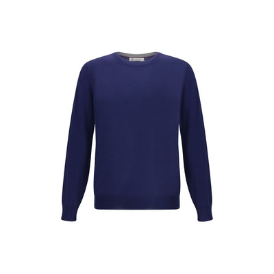 Brunello Cucinelli Blue Fleece Wool Sweatshirt