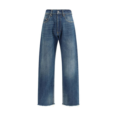 Margiela Blue Cotton Straight-Leg Jeans