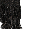Dolce & Gabbana Black Wool Fringes Neck Wrap Foulard Scarf