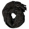 Dolce & Gabbana Black Wool Fringes Neck Wrap Foulard Scarf