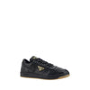 Prada Black Calf Leather Bos Taurus Low Top Sneakers