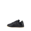 Prada Black Calf Leather Bos Taurus Low Top Sneakers