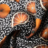 Dolce & Gabbana Black Orange Print Square Handkerchief Scarf