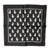 Dolce & Gabbana Black Dog Print Square Handkerchief Scarf