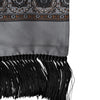 Dolce & Gabbana Gray Patterned Fringes Neck Foulard Scarf