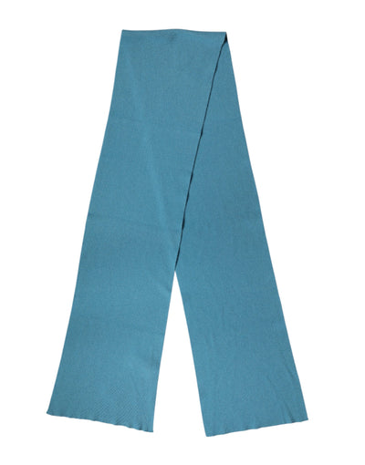 Dolce & Gabbana Blue Cashmere Knit Neck Wrap Shawl Scarf